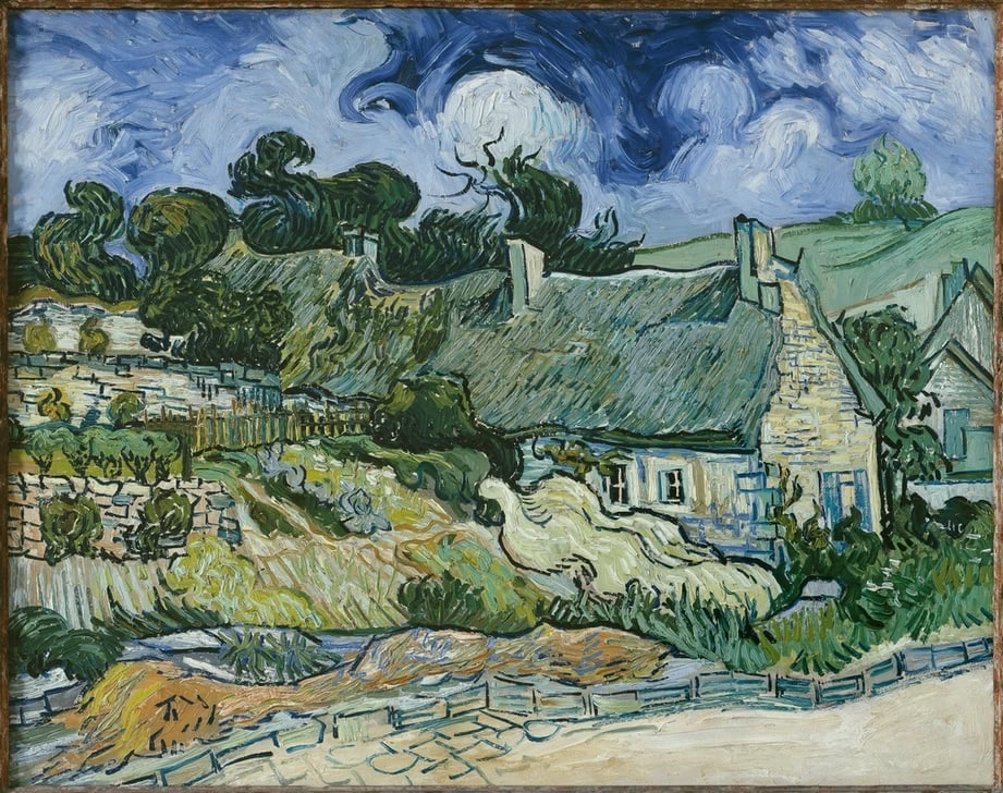  33-Vincent van Gogh-Case di paglia a Cordeville, Auverssur-Oise, 1890 - Paris, Musée D’orsay 